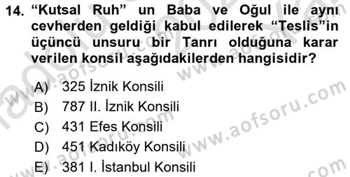 Yaşayan Dünya Dinleri Dersi 2025 - 2026 Yılı Yaz Okulu Sınav Soruları 14. Soru