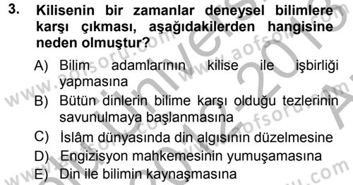 Din Eğitimi ve Din Hizmetlerinde Rehberlik Dersi 2012 - 2013 Yılı (Vize) Ara Sınav Soruları 3. Soru