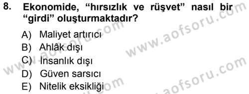 Din Eğitimi ve Din Hizmetlerinde Rehberlik Dersi 2012 - 2013 Yılı (Vize) Ara Sınav Soruları 8. Soru