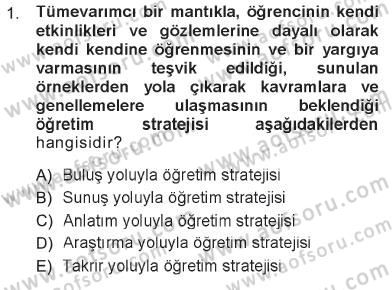 Din Eğitimi ve Din Hizmetlerinde Rehberlik Dersi 2012 - 2013 Yılı Tek Ders Sınav Soruları 1. Soru