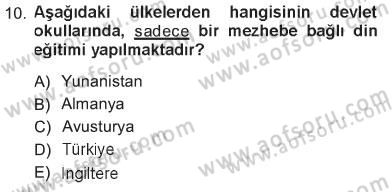 Din Eğitimi ve Din Hizmetlerinde Rehberlik Dersi 2012 - 2013 Yılı Tek Ders Sınav Soruları 10. Soru