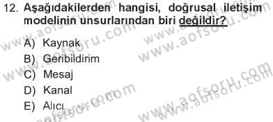 Din Eğitimi ve Din Hizmetlerinde Rehberlik Dersi 2012 - 2013 Yılı Tek Ders Sınav Soruları 12. Soru