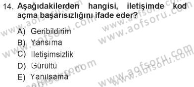 Din Eğitimi ve Din Hizmetlerinde Rehberlik Dersi 2012 - 2013 Yılı Tek Ders Sınav Soruları 14. Soru