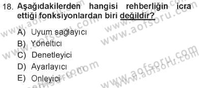 Din Eğitimi ve Din Hizmetlerinde Rehberlik Dersi 2012 - 2013 Yılı Tek Ders Sınav Soruları 18. Soru