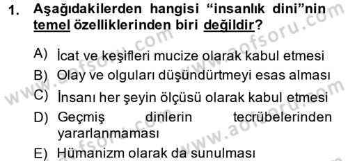 Din Eğitimi ve Din Hizmetlerinde Rehberlik Dersi 2013 - 2014 Yılı (Vize) Ara Sınav Soruları 1. Soru