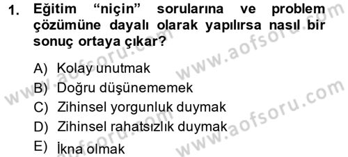 Din Eğitimi ve Din Hizmetlerinde Rehberlik Dersi 2013 - 2014 Yılı (Final) Dönem Sonu Sınav Soruları 1. Soru
