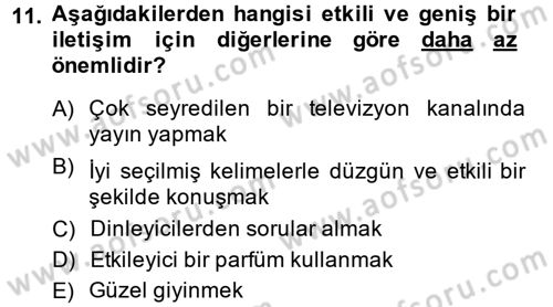 Din Eğitimi ve Din Hizmetlerinde Rehberlik Dersi 2013 - 2014 Yılı (Final) Dönem Sonu Sınav Soruları 11. Soru