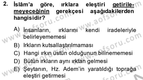 Din Eğitimi ve Din Hizmetlerinde Rehberlik Dersi 2013 - 2014 Yılı (Final) Dönem Sonu Sınav Soruları 2. Soru