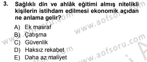 Din Eğitimi ve Din Hizmetlerinde Rehberlik Dersi 2013 - 2014 Yılı Tek Ders Sınav Soruları 3. Soru