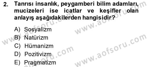 Din Eğitimi ve Din Hizmetlerinde Rehberlik Dersi 2014 - 2015 Yılı (Vize) Ara Sınav Soruları 2. Soru