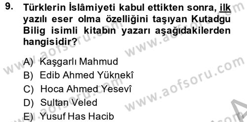 Din Eğitimi ve Din Hizmetlerinde Rehberlik Dersi 2014 - 2015 Yılı (Vize) Ara Sınav Soruları 9. Soru