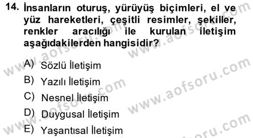 Din Eğitimi ve Din Hizmetlerinde Rehberlik Dersi 2014 - 2015 Yılı (Final) Dönem Sonu Sınav Soruları 14. Soru