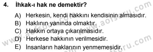 Din Eğitimi ve Din Hizmetlerinde Rehberlik Dersi 2014 - 2015 Yılı (Final) Dönem Sonu Sınav Soruları 4. Soru