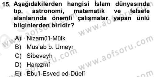 Din Eğitimi ve Din Hizmetlerinde Rehberlik Dersi 2015 - 2016 Yılı (Vize) Ara Sınavı 15. Soru