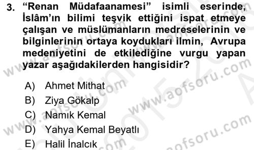 Din Eğitimi ve Din Hizmetlerinde Rehberlik Dersi 2015 - 2016 Yılı (Vize) Ara Sınavı 3. Soru