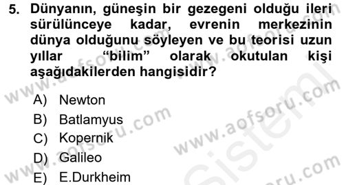 Din Eğitimi ve Din Hizmetlerinde Rehberlik Dersi 2015 - 2016 Yılı (Vize) Ara Sınavı 5. Soru