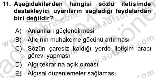 Din Eğitimi ve Din Hizmetlerinde Rehberlik Dersi 2015 - 2016 Yılı (Final) Dönem Sonu Sınavı 11. Soru