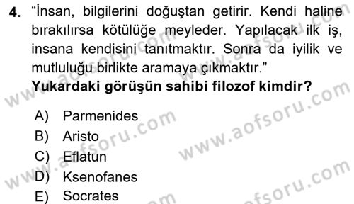 Din Eğitimi ve Din Hizmetlerinde Rehberlik Dersi 2015 - 2016 Yılı Tek Ders Sınav Soruları 4. Soru
