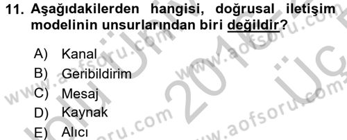 Din Eğitimi ve Din Hizmetlerinde Rehberlik Dersi 2016 - 2017 Yılı 3 Ders Sınav Soruları 11. Soru