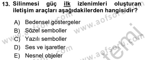 Din Eğitimi ve Din Hizmetlerinde Rehberlik Dersi 2016 - 2017 Yılı 3 Ders Sınav Soruları 13. Soru