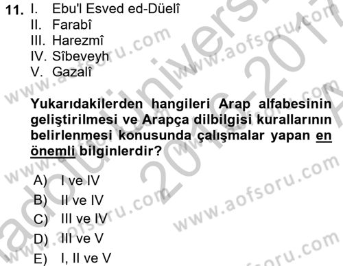 Din Eğitimi ve Din Hizmetlerinde Rehberlik Dersi 2016 - 2017 Yılı (Vize) Ara Sınav Soruları 11. Soru