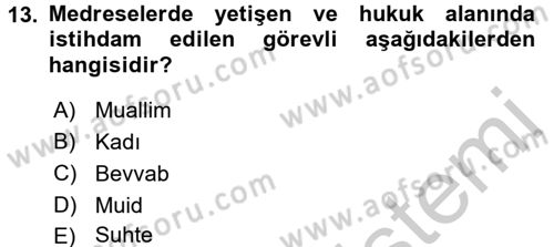 Din Eğitimi ve Din Hizmetlerinde Rehberlik Dersi 2016 - 2017 Yılı (Vize) Ara Sınav Soruları 13. Soru