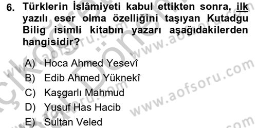 Din Eğitimi ve Din Hizmetlerinde Rehberlik Dersi 2016 - 2017 Yılı (Vize) Ara Sınav Soruları 6. Soru