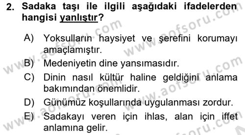 Din Eğitimi ve Din Hizmetlerinde Rehberlik Dersi 2016 - 2017 Yılı (Final) Dönem Sonu Sınav Soruları 2. Soru
