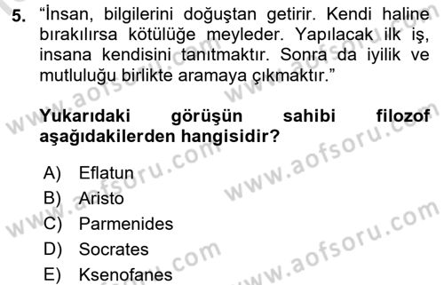 Din Eğitimi ve Din Hizmetlerinde Rehberlik Dersi 2016 - 2017 Yılı (Final) Dönem Sonu Sınav Soruları 5. Soru