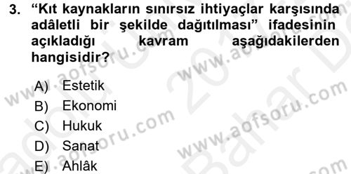 Din Eğitimi ve Din Hizmetlerinde Rehberlik Dersi 2017 - 2018 Yılı (Vize) Ara Sınavı 3. Soru