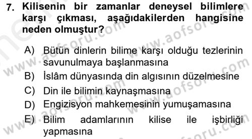 Din Eğitimi ve Din Hizmetlerinde Rehberlik Dersi 2017 - 2018 Yılı (Vize) Ara Sınavı 7. Soru