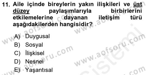 Din Eğitimi ve Din Hizmetlerinde Rehberlik Dersi 2017 - 2018 Yılı (Final) Dönem Sonu Sınav Soruları 11. Soru