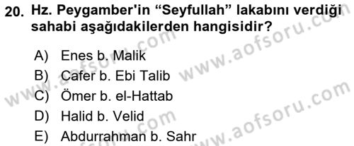 Din Eğitimi ve Din Hizmetlerinde Rehberlik Dersi 2017 - 2018 Yılı (Final) Dönem Sonu Sınav Soruları 20. Soru