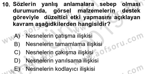Din Eğitimi ve Din Hizmetlerinde Rehberlik Dersi 2018 - 2019 Yılı 3 Ders Sınav Soruları 10. Soru