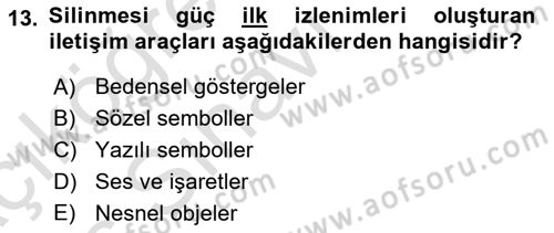 Din Eğitimi ve Din Hizmetlerinde Rehberlik Dersi 2018 - 2019 Yılı 3 Ders Sınav Soruları 13. Soru