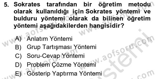 Din Eğitimi ve Din Hizmetlerinde Rehberlik Dersi 2020 - 2021 Yılı Yaz Okulu Sınav Soruları 5. Soru