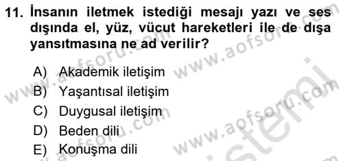 Din Eğitimi ve Din Hizmetlerinde Rehberlik Dersi 2021 - 2022 Yılı (Final) Dönem Sonu Sınav Soruları 11. Soru