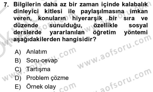 Din Eğitimi ve Din Hizmetlerinde Rehberlik Dersi 2021 - 2022 Yılı Yaz Okulu Sınav Soruları 7. Soru