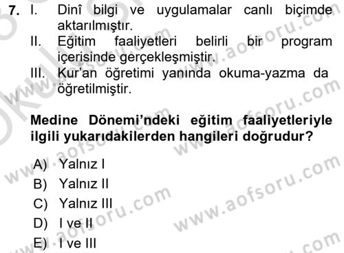 Din Eğitimi ve Din Hizmetlerinde Rehberlik Dersi 2022 - 2023 Yılı Yaz Okulu Sınav Soruları 7. Soru
