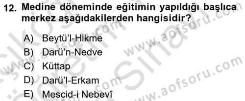 Din Eğitimi ve Din Hizmetlerinde Rehberlik Dersi 2023 - 2024 Yılı (Vize) Ara Sınavı 12. Soru