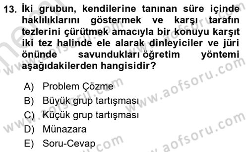 Din Eğitimi ve Din Hizmetlerinde Rehberlik Dersi 2023 - 2024 Yılı (Vize) Ara Sınavı 13. Soru