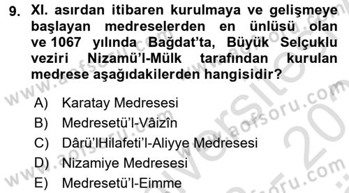 Din Eğitimi ve Din Hizmetlerinde Rehberlik Dersi 2023 - 2024 Yılı (Vize) Ara Sınavı 9. Soru