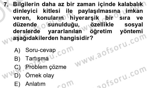 Din Eğitimi ve Din Hizmetlerinde Rehberlik Dersi 2024 - 2025 Yılı Yaz Okulu Sınav Soruları 7. Soru