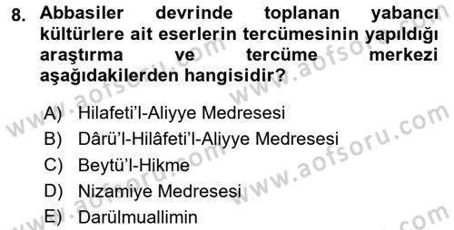 Din Eğitimi ve Din Hizmetlerinde Rehberlik Dersi 2024 - 2025 Yılı Yaz Okulu Sınav Soruları 8. Soru