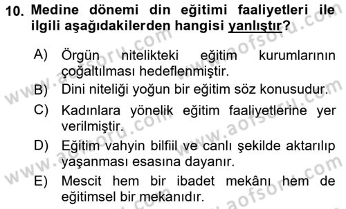 Din Eğitimi ve Din Hizmetlerinde Rehberlik Dersi 2025 - 2026 Yılı (Vize) Ara Sınav Soruları 10. Soru