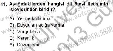 Bireyler Arası İletişim Dersi Ara Sınavı Deneme Sınav Soruları 11. Soru