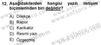 Bireyler Arası İletişim Dersi Ara Sınavı Deneme Sınav Soruları 12. Soru
