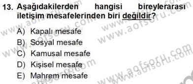 Bireyler Arası İletişim Dersi Ara Sınavı Deneme Sınav Soruları 13. Soru