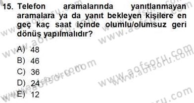 Bireyler Arası İletişim Dersi Ara Sınavı Deneme Sınav Soruları 15. Soru
