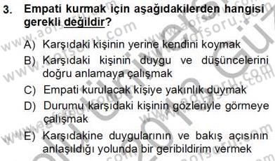 Bireyler Arası İletişim Dersi 2012 - 2013 Yılı (Vize) Ara Sınav Soruları 3. Soru